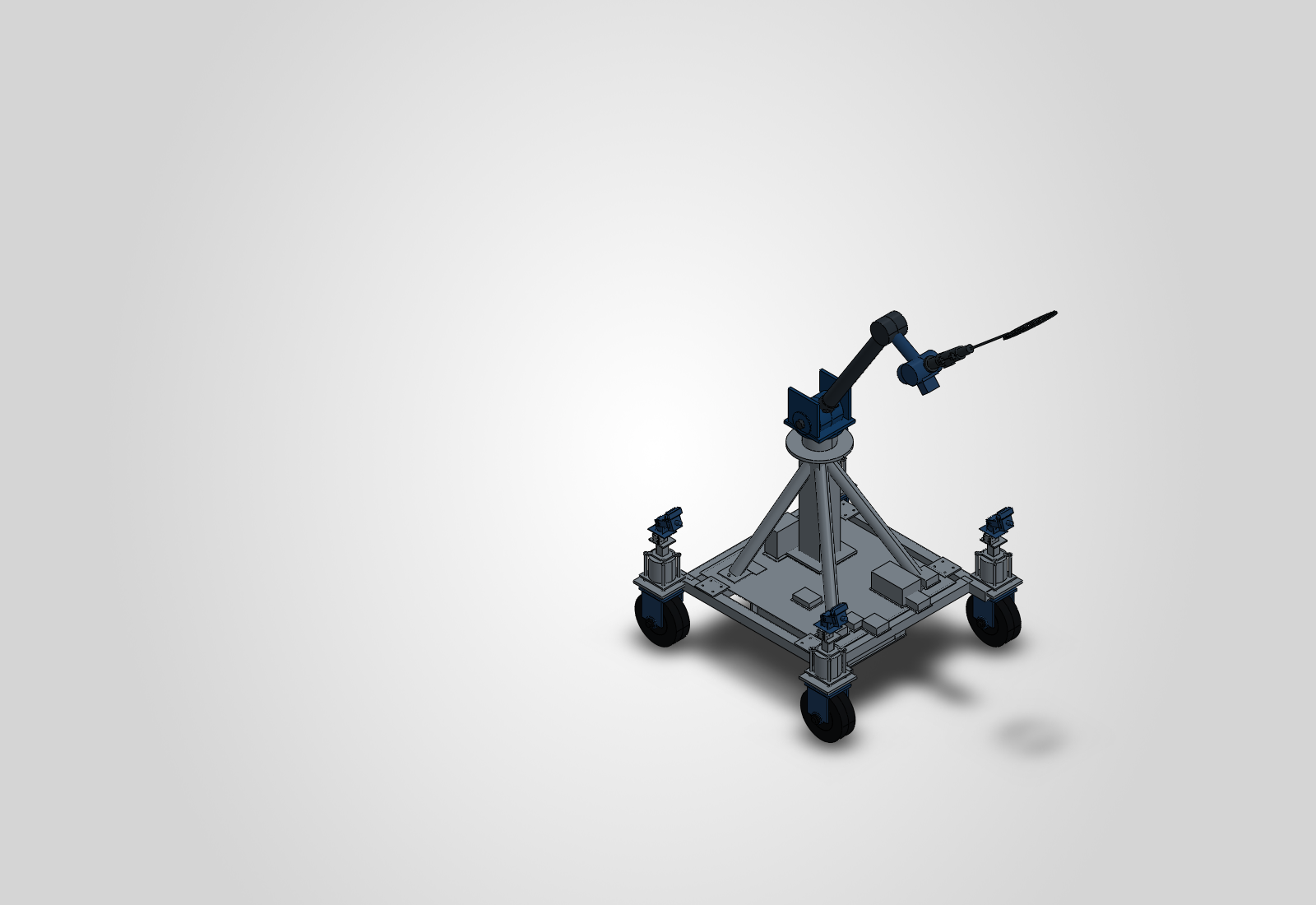 Actual SOLIDWORKS ready pose with four low corner camera mounts